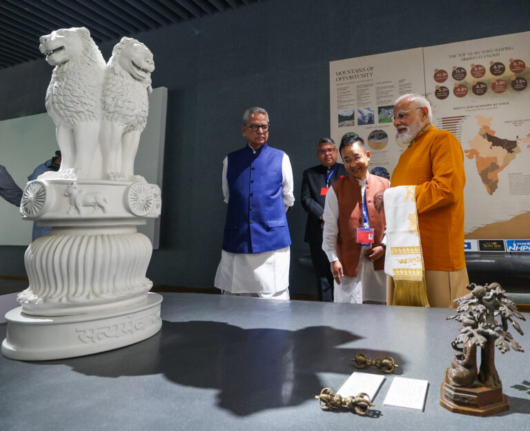 Prime Minister Narendra Modi during his visit to the Orchidarium
